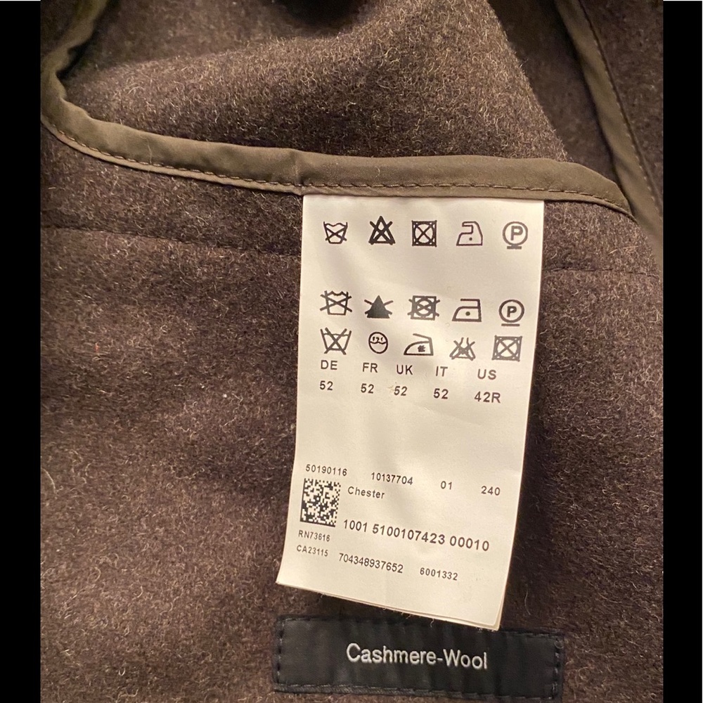 Hugo Boss Men Cashmere and Wool Three Button Duster 42R Dark Brown - Picture 4 of 8